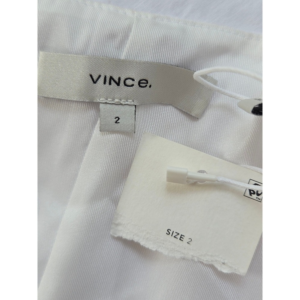Vince Linen Blend Square Neck Midi Dress Womens 2 White NWT $468 V113151992 - Picture 6 of 8